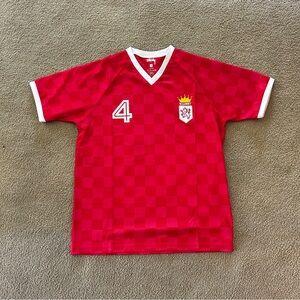 Red jersey, Medium, Red, True to Size, Barley worn, authentic